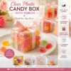 Clear Plastic Candy Box with Ribbon Multipurpose Transparent Candy Box Mini Cube Container Food Grade Small Item Storage